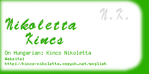 nikoletta kincs business card